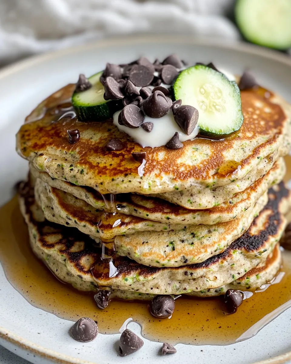 Healthy Zucchini Chocolate-Chip Protein Pancakes recipe photo