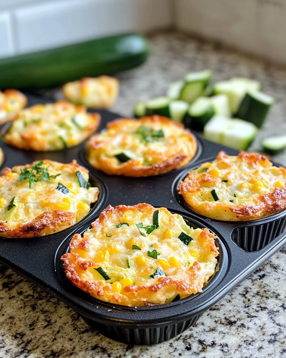 Easy Zucchini Cornbread Casserole Cups food shot