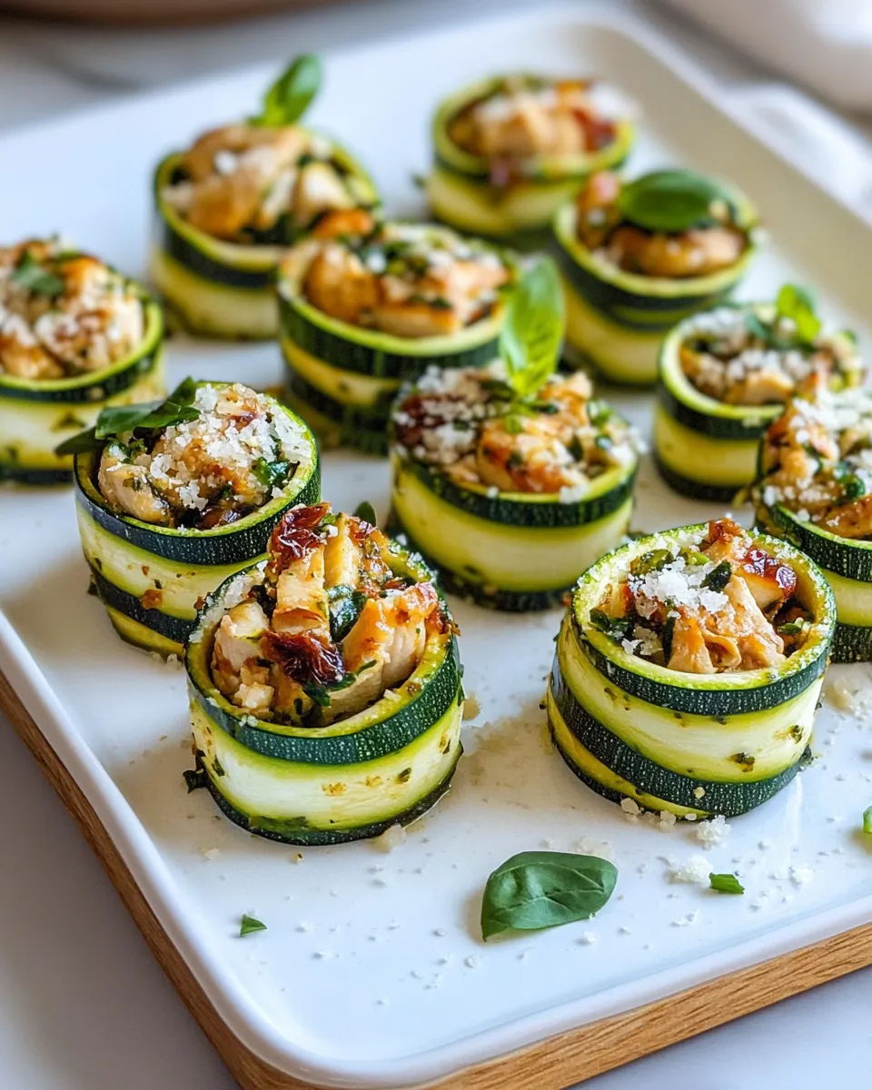 Easy Zucchini Pesto Roll-Ups (No Pasta) food shot