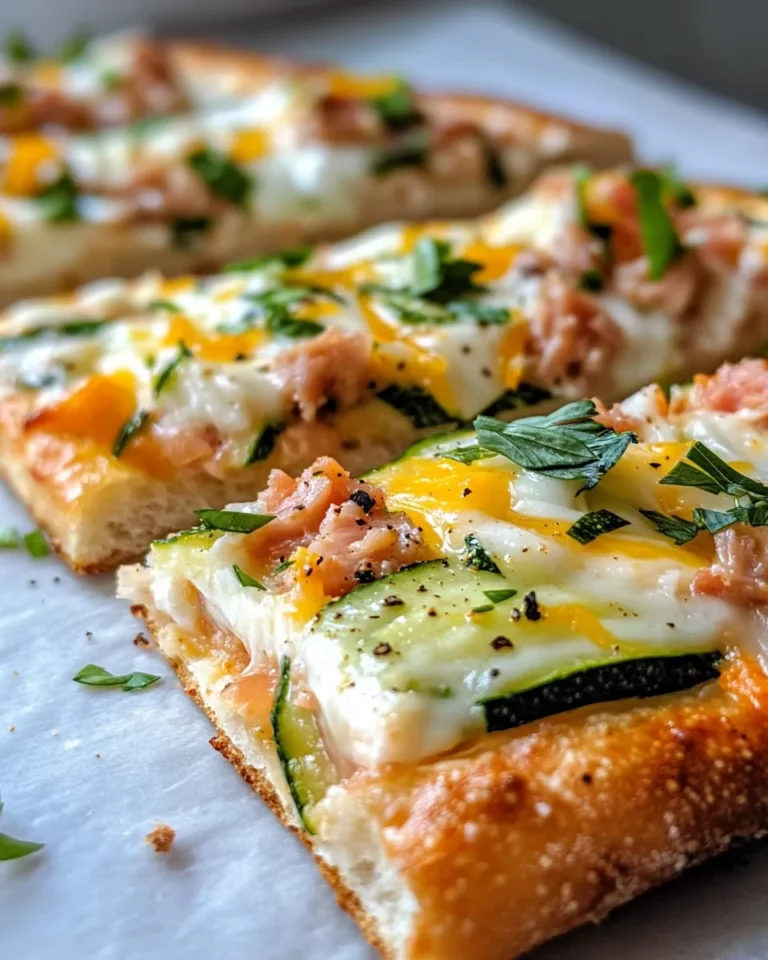 Homemade Zucchini Relish Tuna-Melt Flatbreads recipe photo