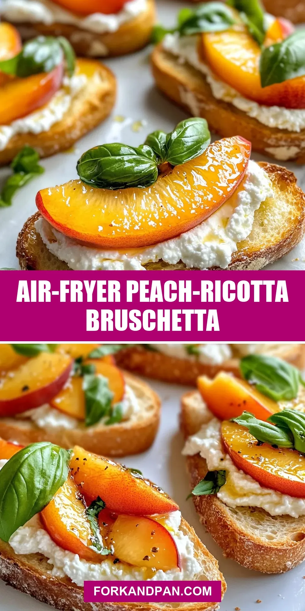 Easy Air-Fryer Peach-Ricotta Bruschetta Recipe