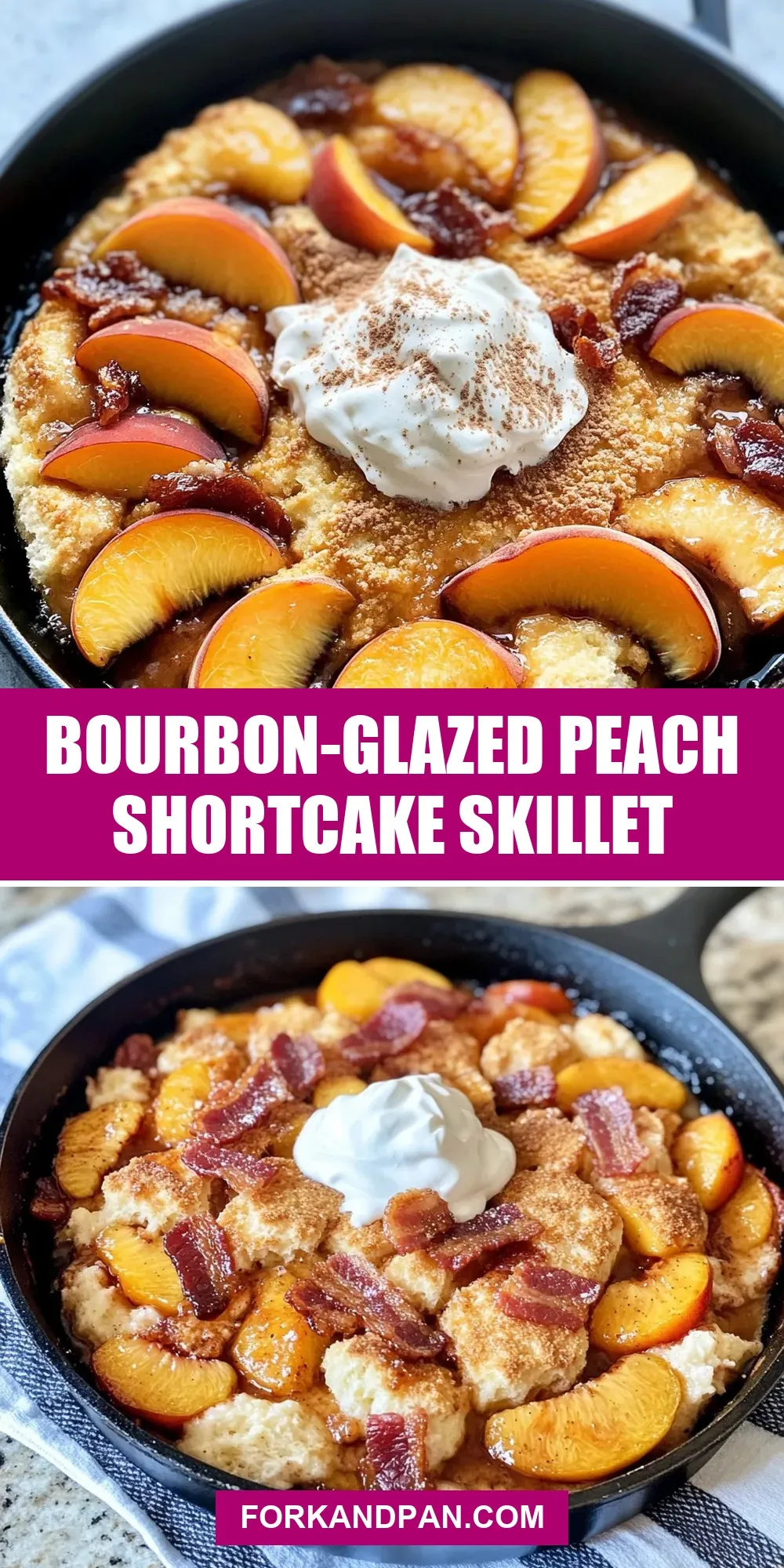 How To Make Healthy Bourbon-Glazed Peach Shortcake Skillet
