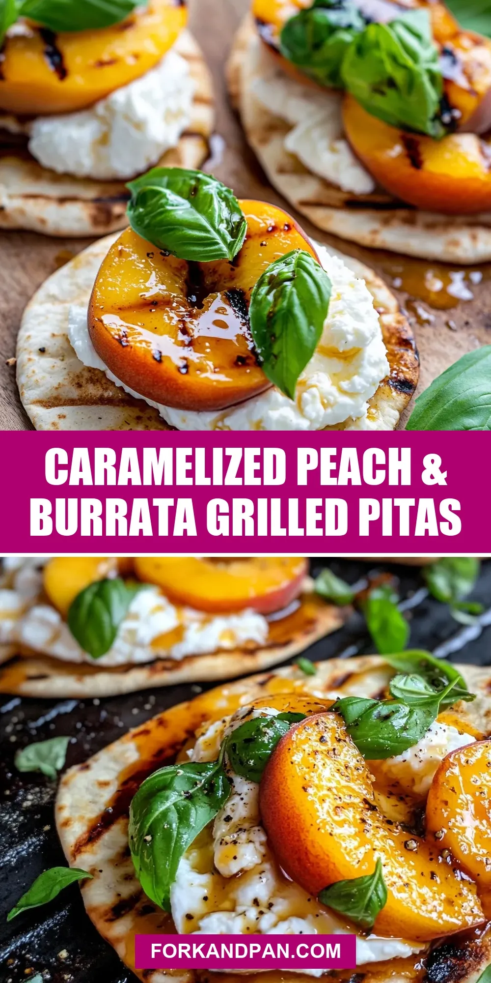 How To Make Tasty Caramelized Peach & Burrata Grilled Pitas