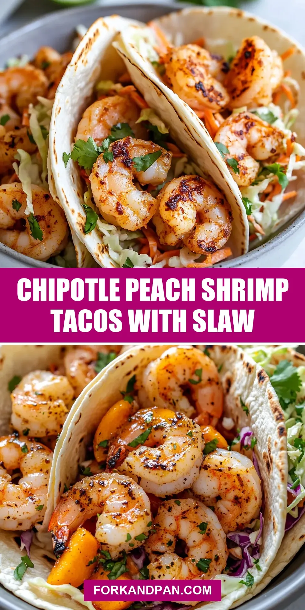Chipotle Peach Shrimp Tacos With Slaw (Healthy & Delicious)