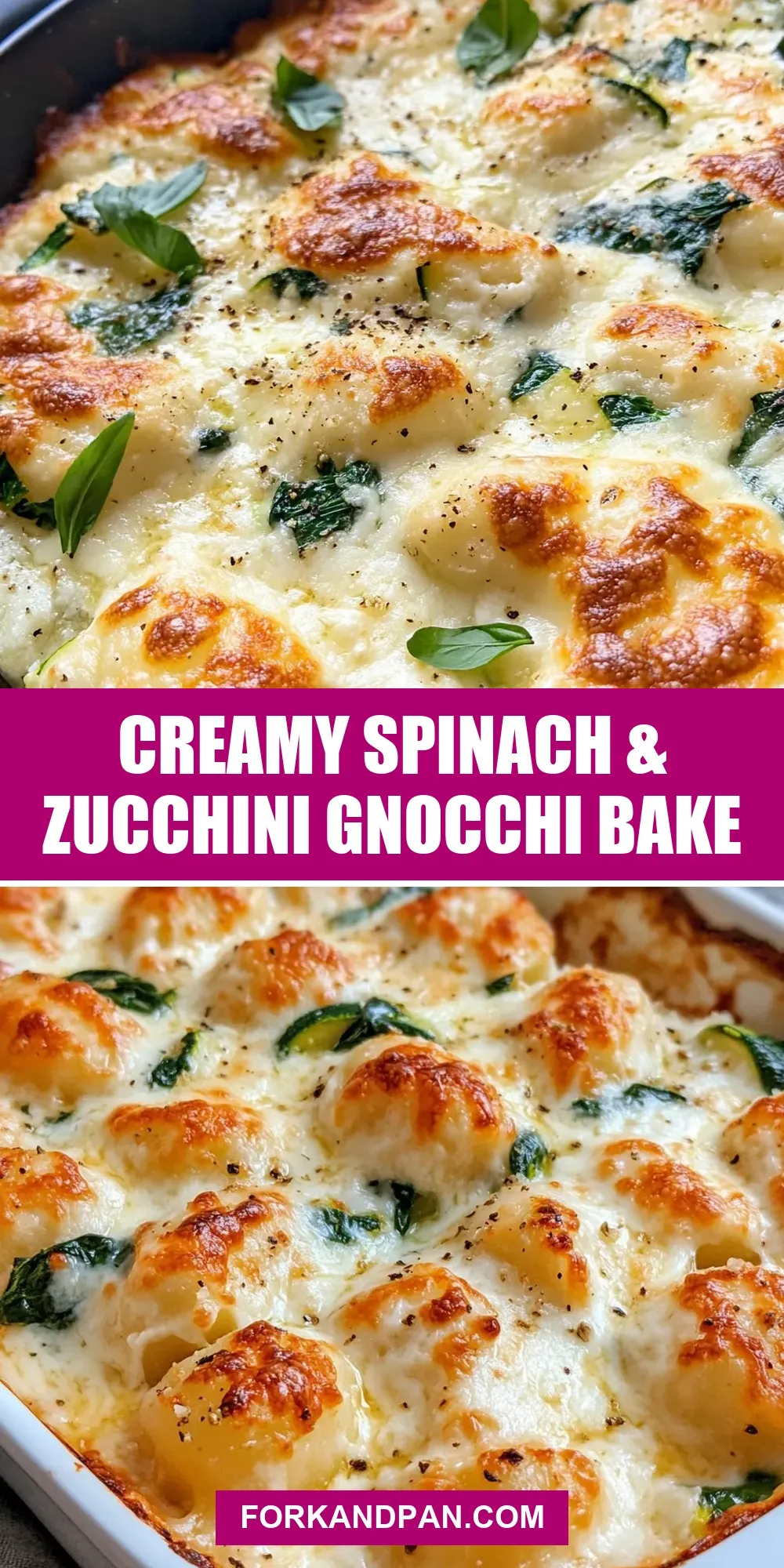 Easy Creamy Spinach & Zucchini Gnocchi Bake Recipe