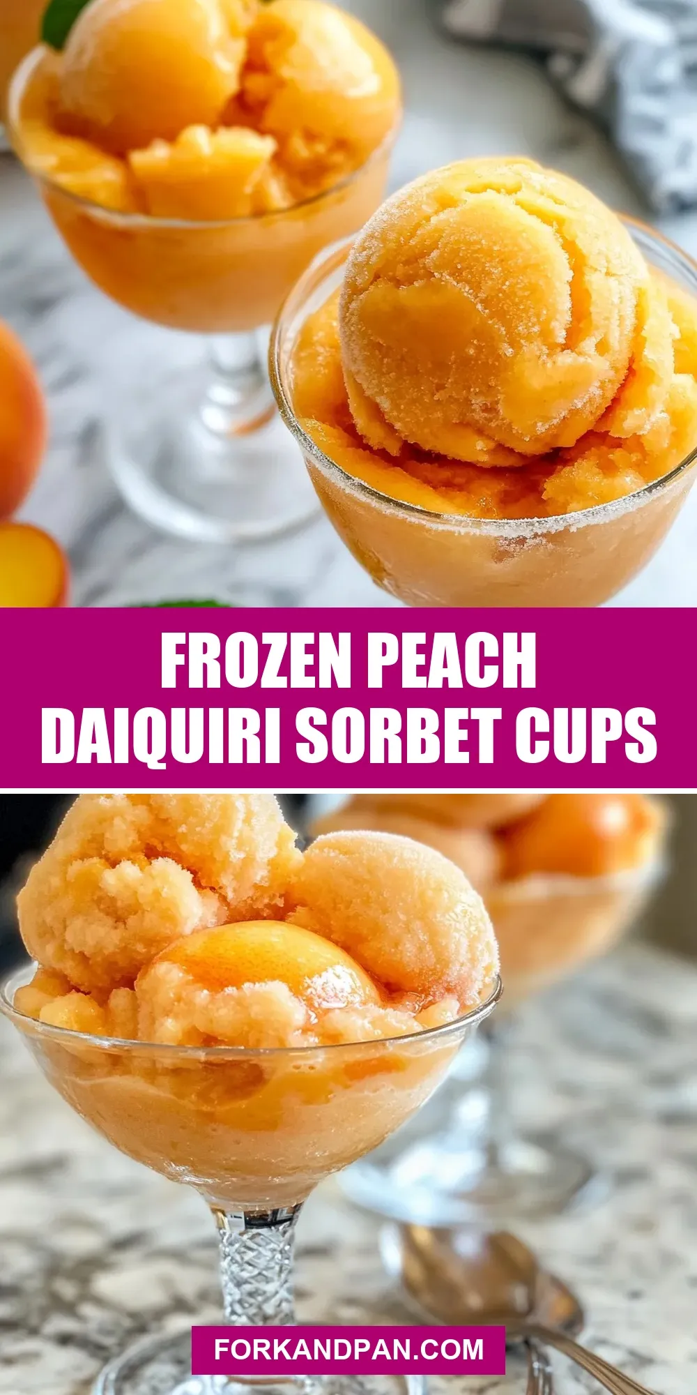 How To Make Ultimate Frozen Peach Daiquiri Sorbet Cups