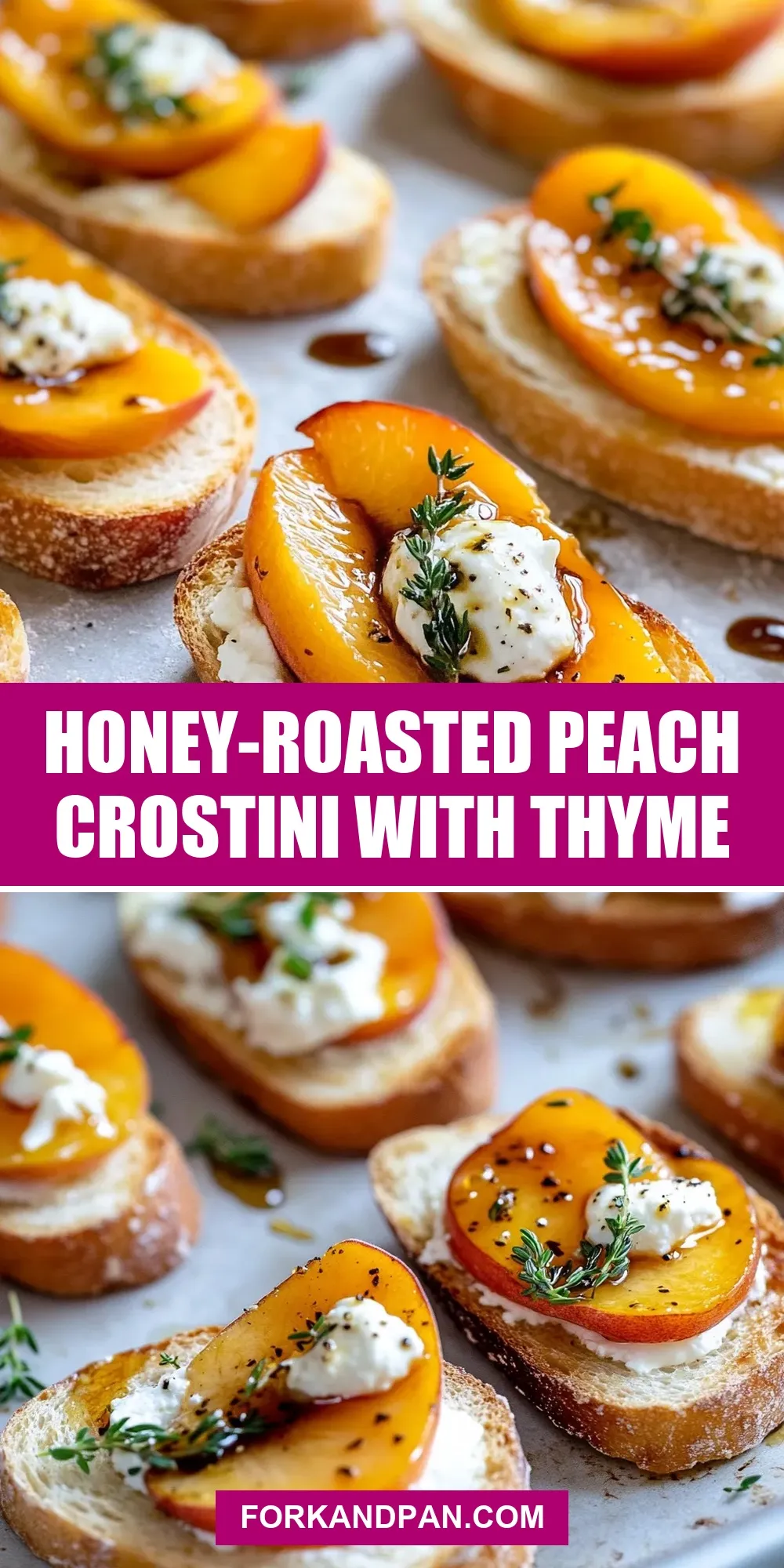 Easy Honey-Roasted Peach Crostini With Thyme Recipe