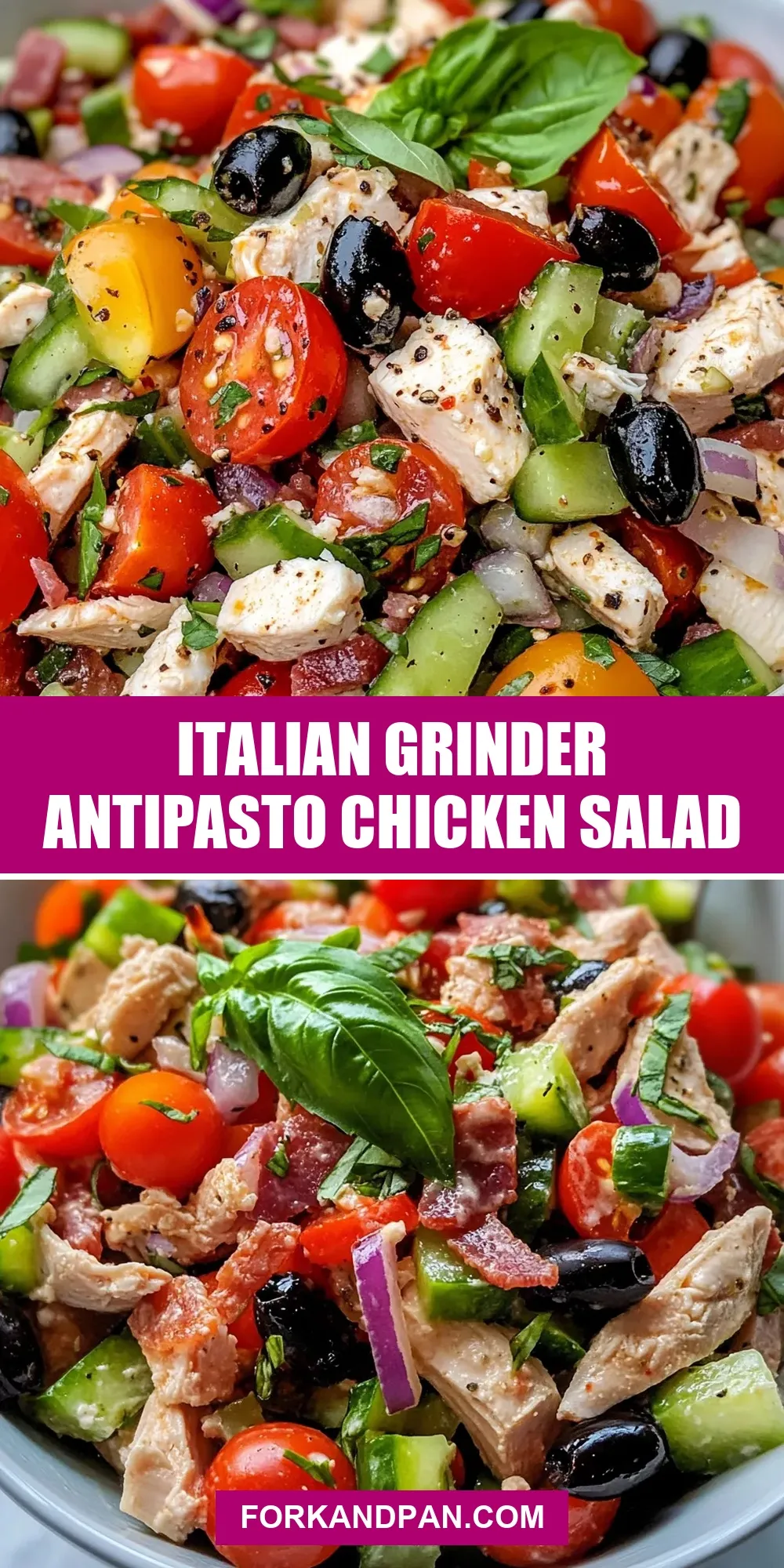 Healthy Italian Grinder Antipasto Chicken Salad