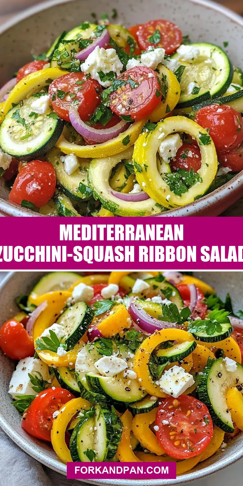 Easy Mediterranean Zucchini-Squash Ribbon Salad