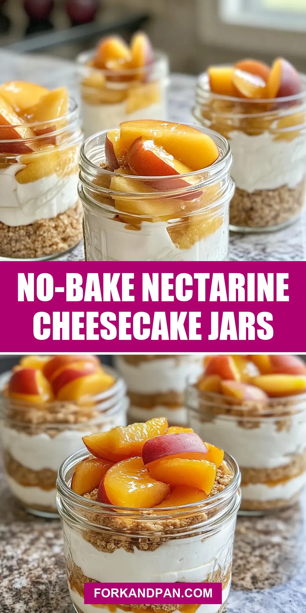 No-Bake Nectarine Cheesecake Jars Recipe