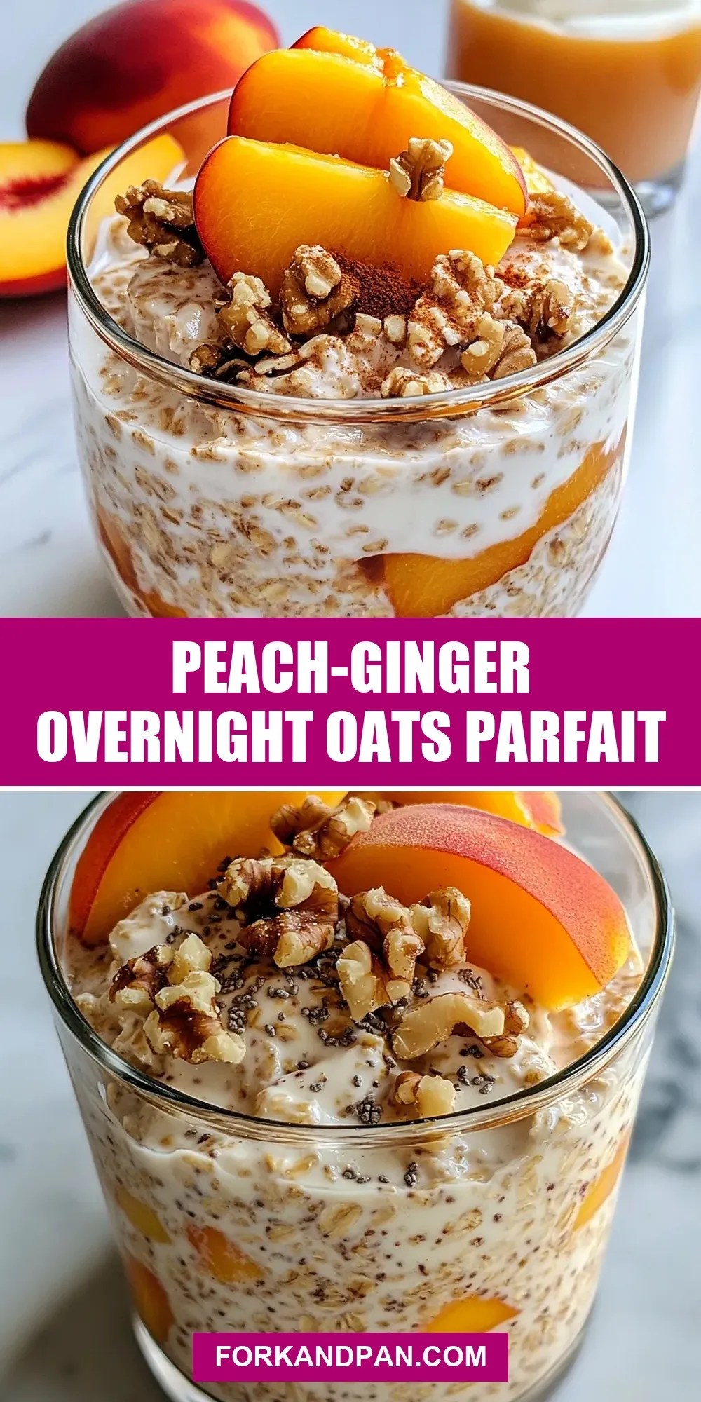 Irresistible Peach-Ginger Overnight Oats Parfait