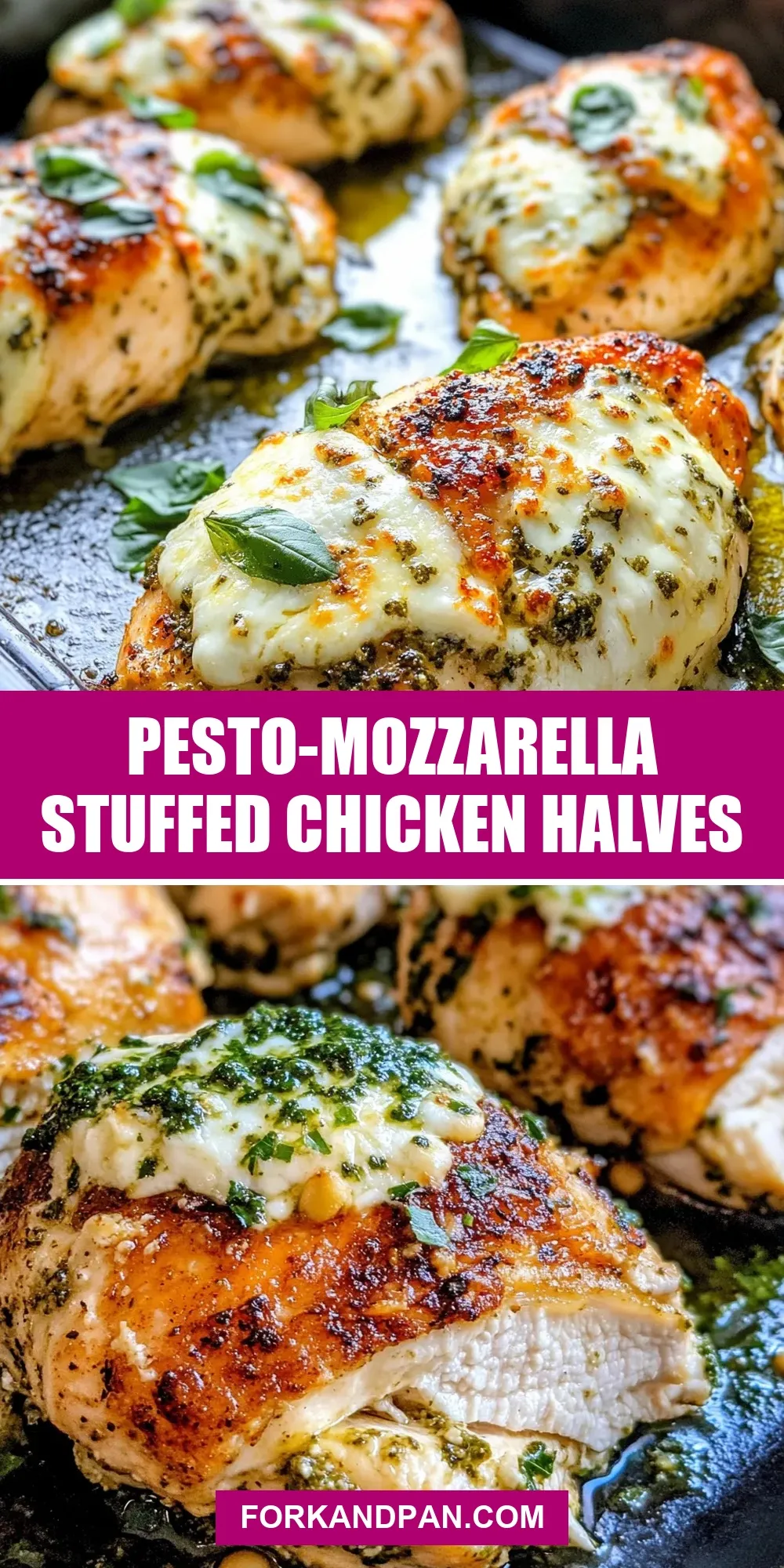 Pesto-Mozzarella Stuffed Chicken Halves Recipe