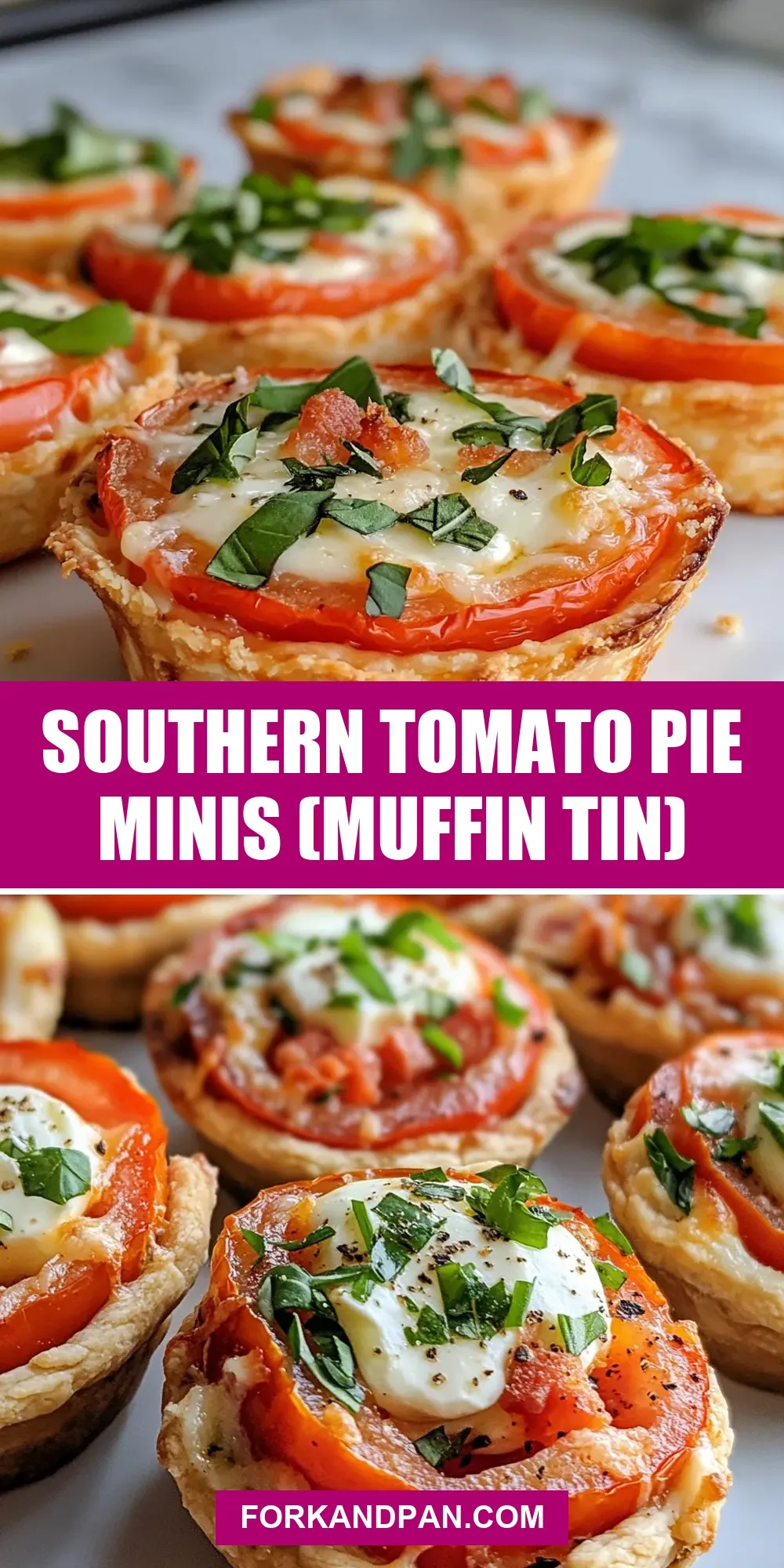 Flavorful Southern Tomato Pie Minis (Muffin Tin)
