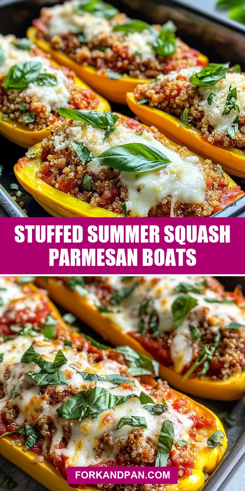 The Best Stuffed Summer Squash Parmesan Boats Ever