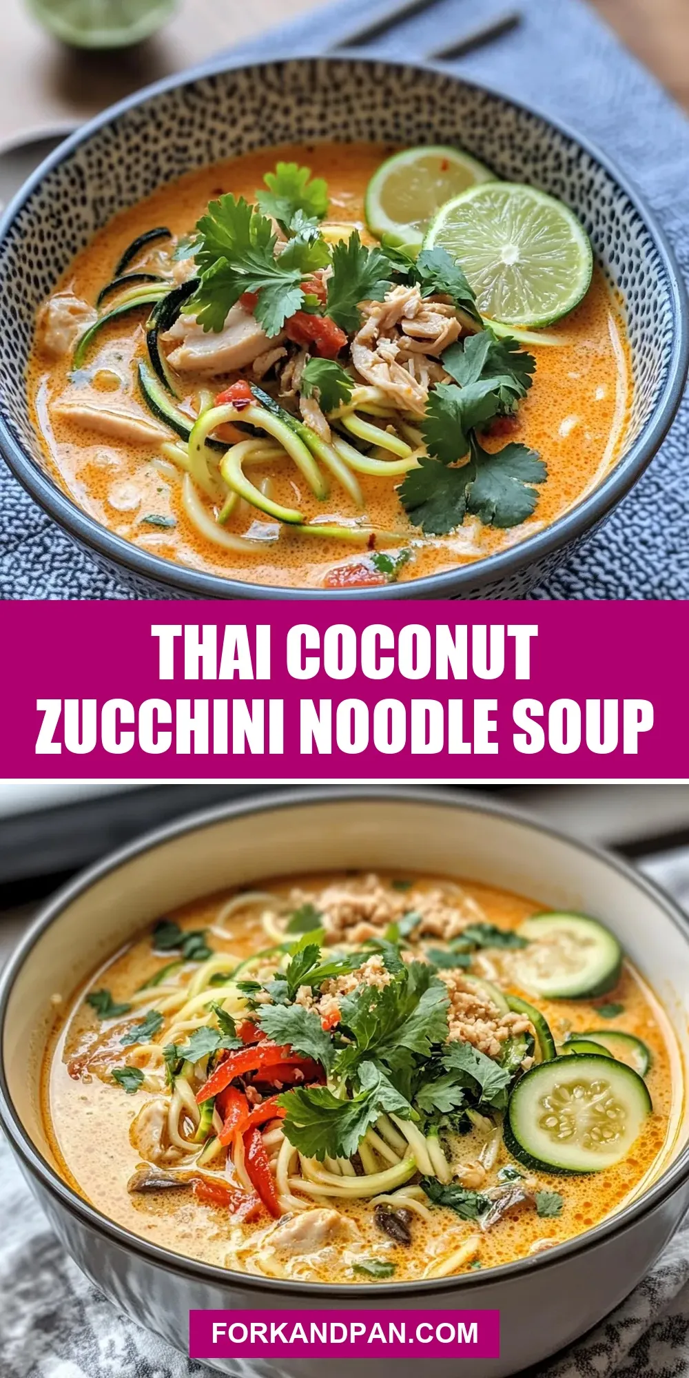 Easy Thai Coconut Zucchini Noodle Soup Recipe