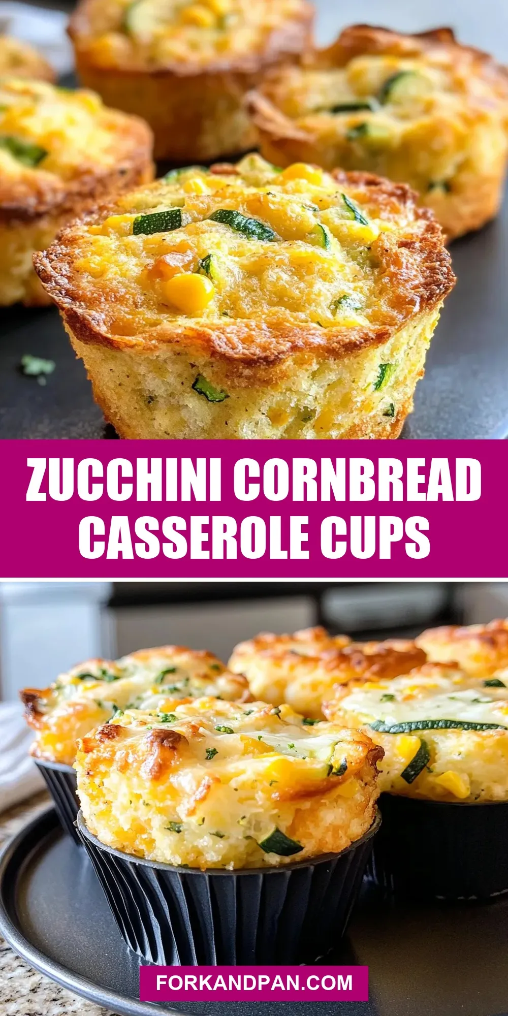 Healthy Zucchini Cornbread Casserole Cups