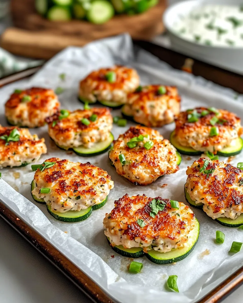 Easy Dill-Pickle Chicken Zucchini Poppers food shot