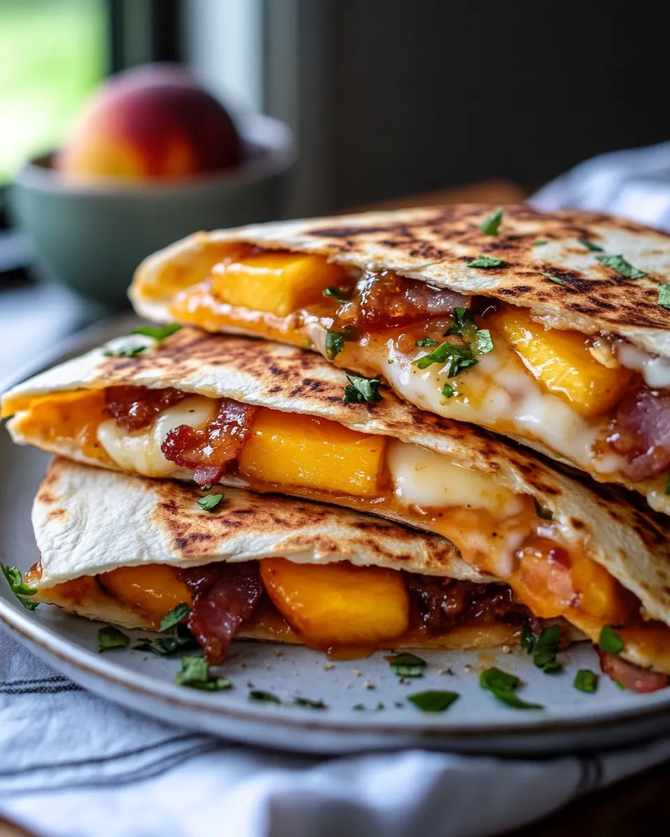 Easy Fig-Jam & Peach Brie Quesadillas food shot