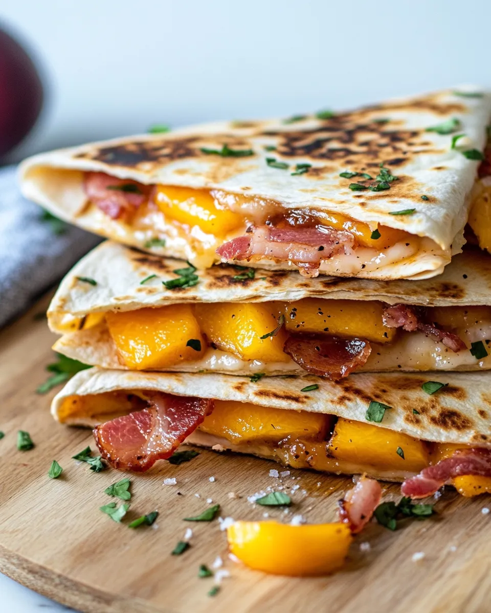 Homemade Fig-Jam & Peach Brie Quesadillas plate image