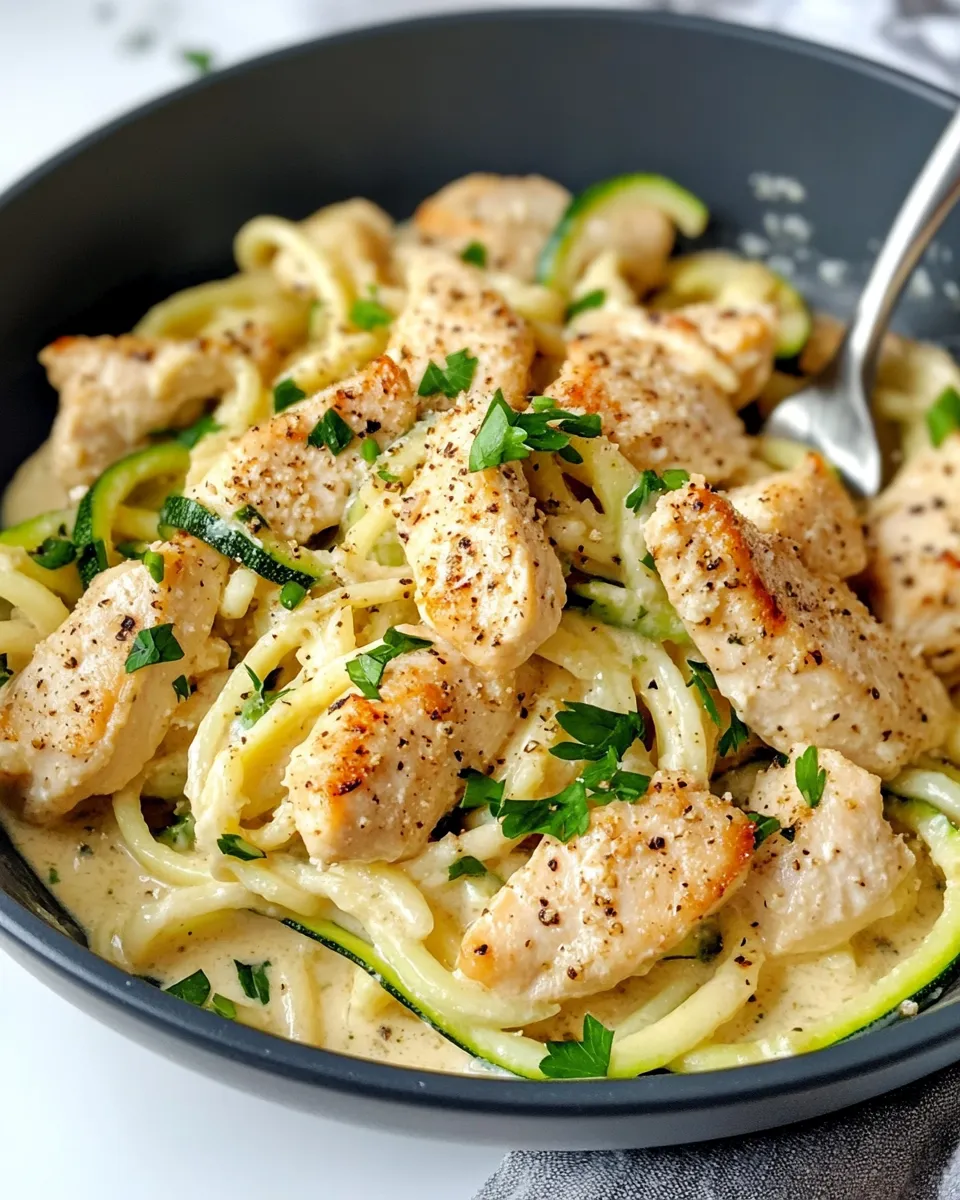 Simple Freezer-Friendly Chicken Zucchini Alfredo picture