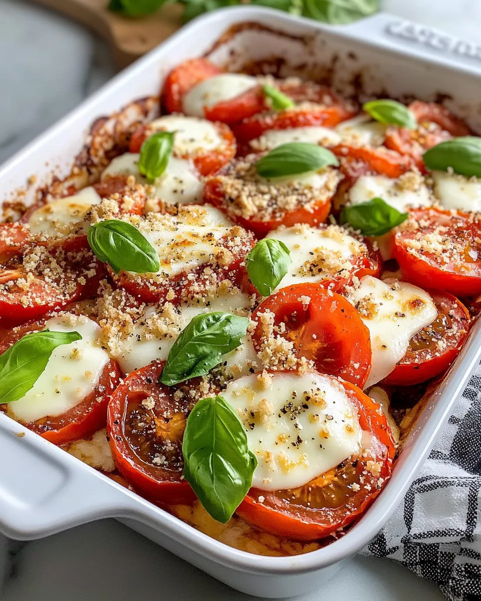Delicious Garlic-Parmesan Tomato Casserole Gratin shot