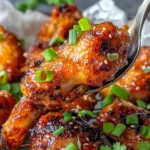 Delicious Honey-Garlic Pickle Chicken Wings food shot