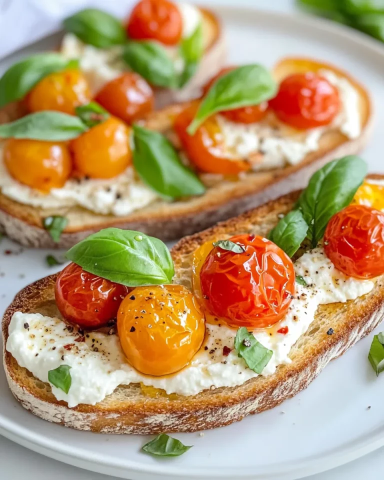 Homemade Hot Honey Tomato-Ricotta Toasts recipe photo