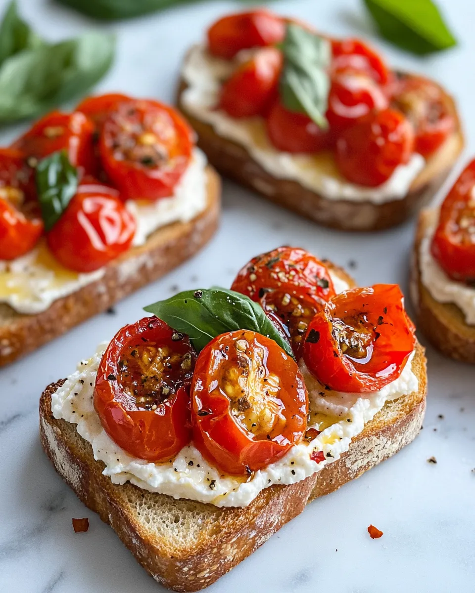 Delicious Hot Honey Tomato-Ricotta Toasts image