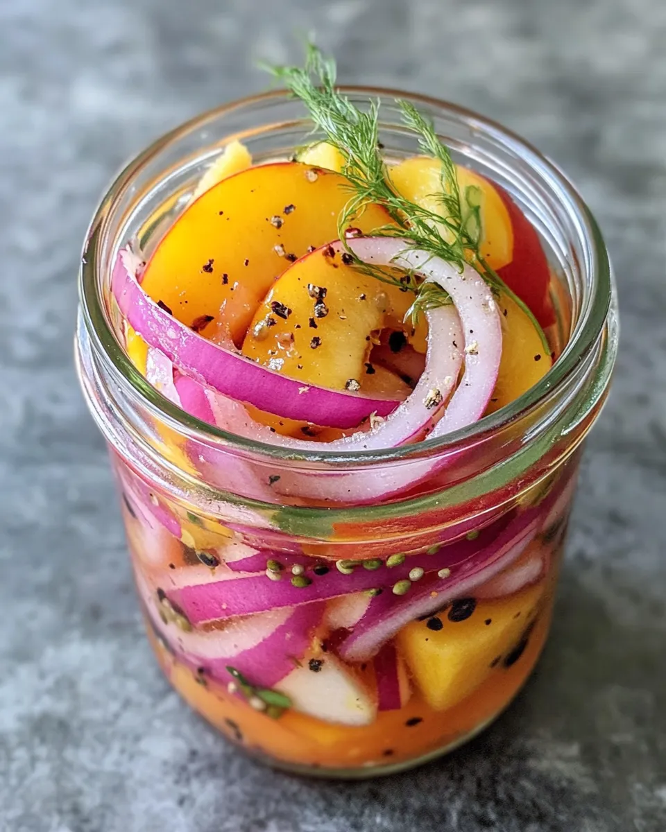 Easy Quick Pickled Peach Onions (Taco Topper) recipe photo