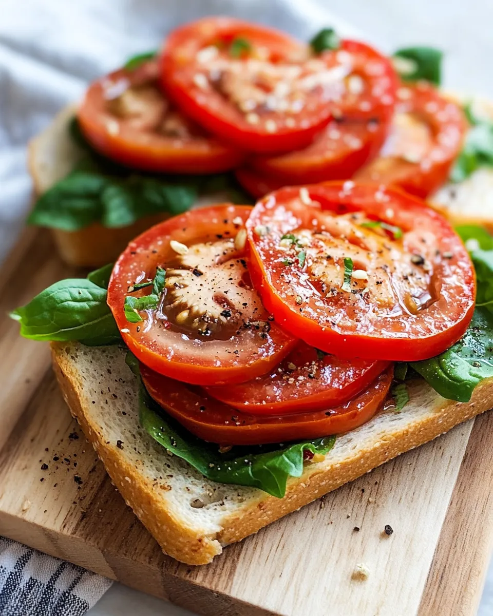 Delicious Refrigerator Pickled Tomato Slices (BLT Hack) plate image
