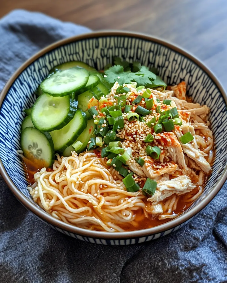 Classic Spicy Pickled Cucumber Ramen Noodles dish photo