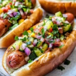 Homemade Summer Squash & Zucchini Pickle Relish Dogs recipe photo