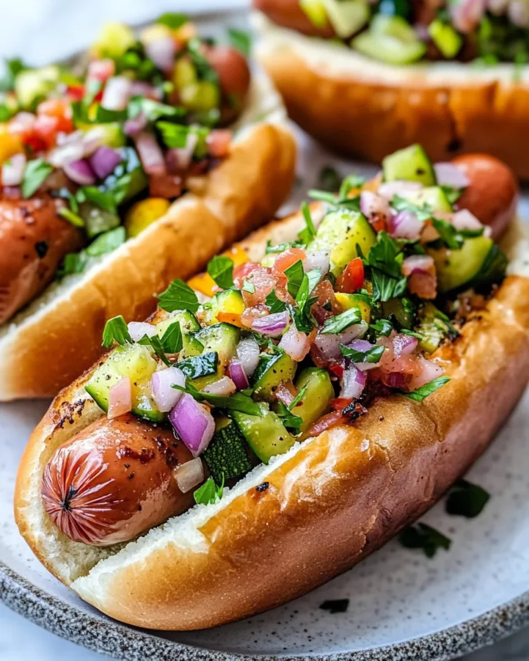 Homemade Summer Squash & Zucchini Pickle Relish Dogs recipe photo