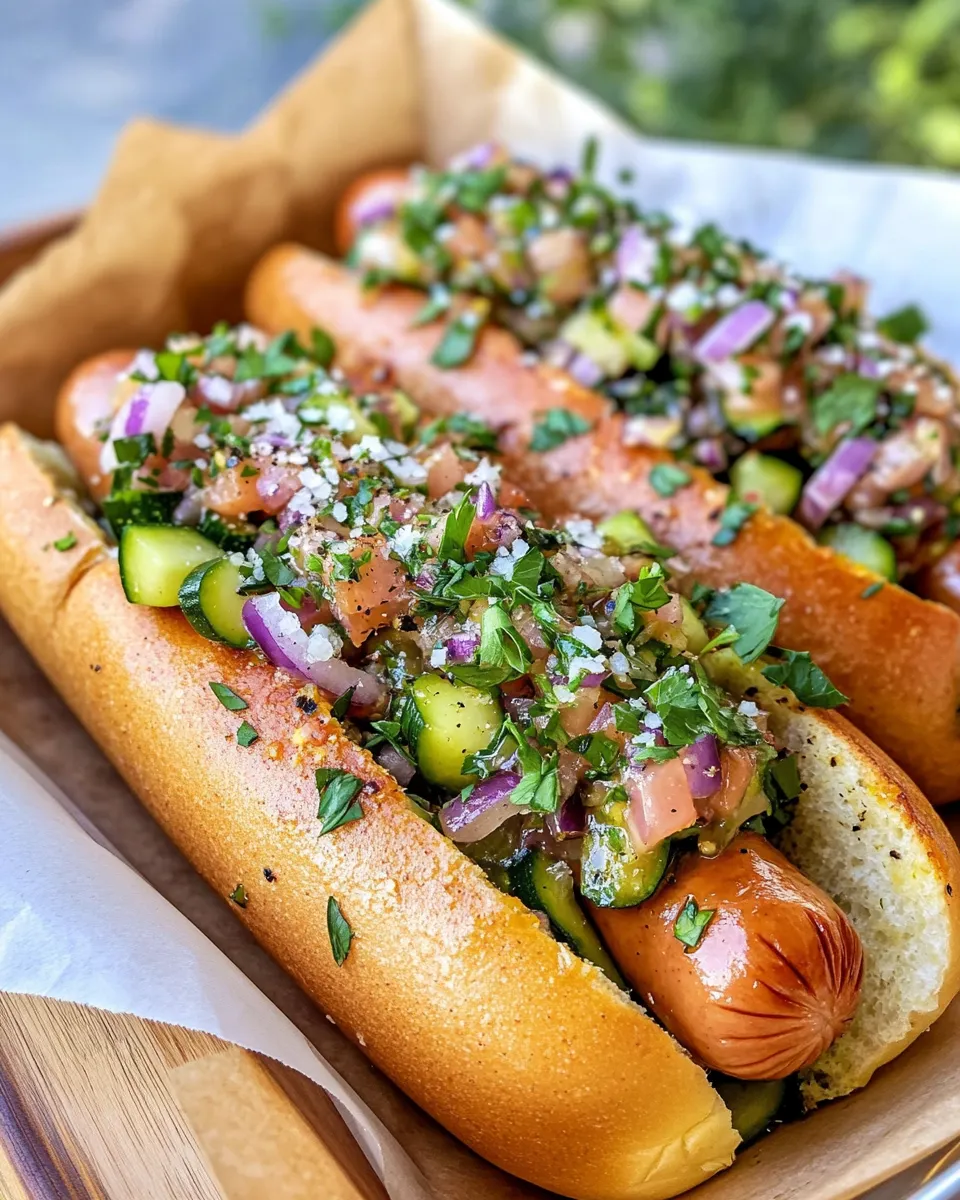 Classic Summer Squash & Zucchini Pickle Relish Dogs dish photo