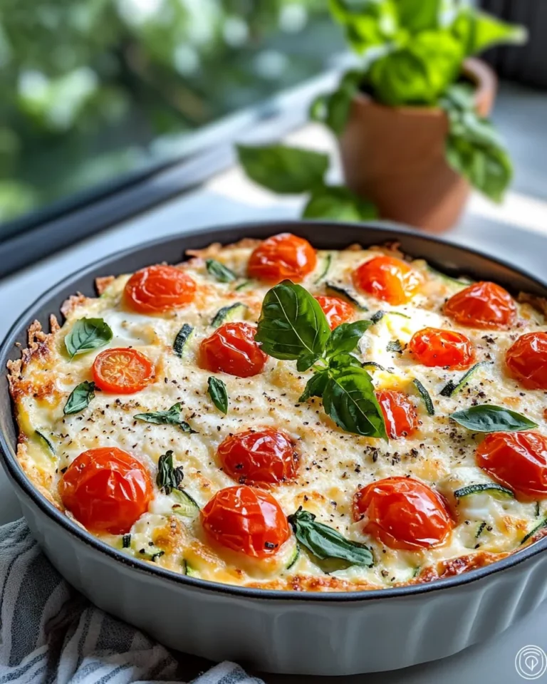 Delicious Summer Tomato & Zucchini Crustless Quiche dish photo