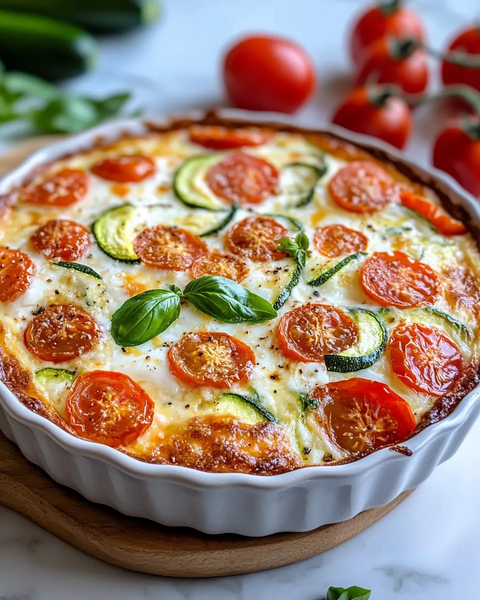 Easy Summer Tomato & Zucchini Crustless Quiche recipe photo