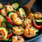 Homemade Sweet Chili Zucchini & Shrimp Skillet recipe photo