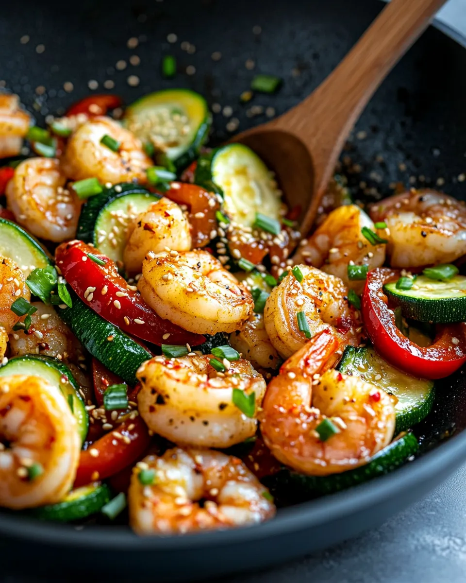 Homemade Sweet Chili Zucchini & Shrimp Skillet recipe photo