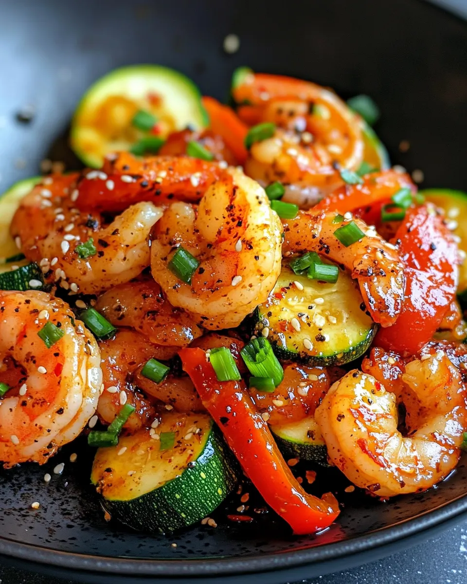 Classic Sweet Chili Zucchini & Shrimp Skillet dish photo