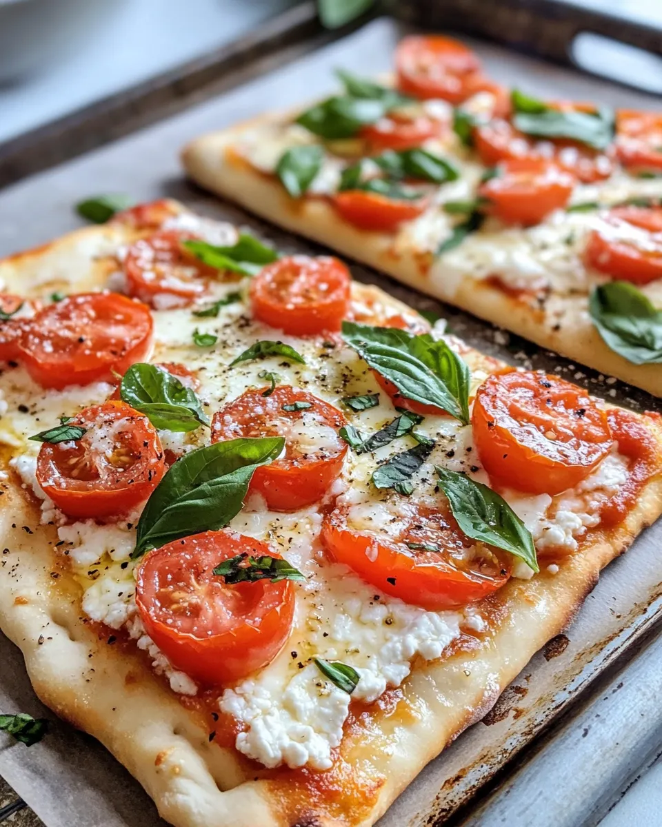 Easy Tomato-Basil Cottage-Cheese Flatbread recipe photo