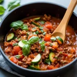 Homemade Zucchini-Tomato Meatless Bolognese recipe photo