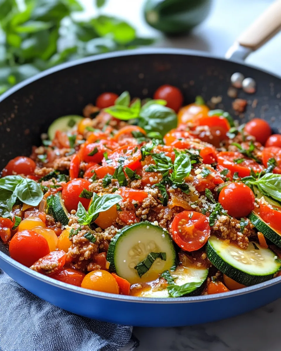 Easy Zucchini-Tomato Meatless Bolognese dish photo