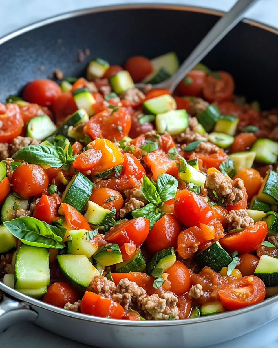 Delicious Zucchini-Tomato Meatless Bolognese plate image