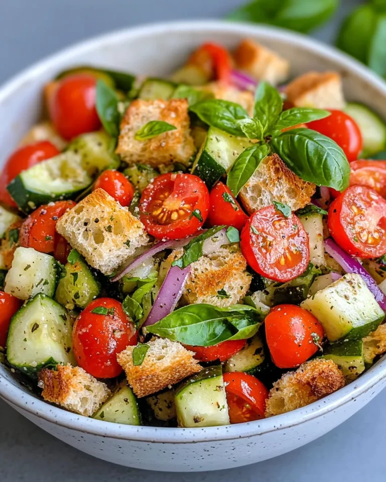 Homemade Zucchini Panzanella with Herbed Croutons recipe photo