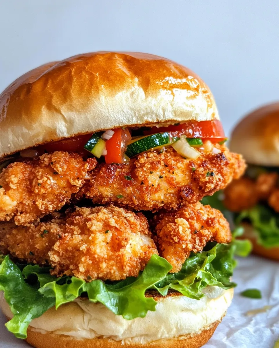 Classic Zucchini Relish & Fried Chicken Sandwich image