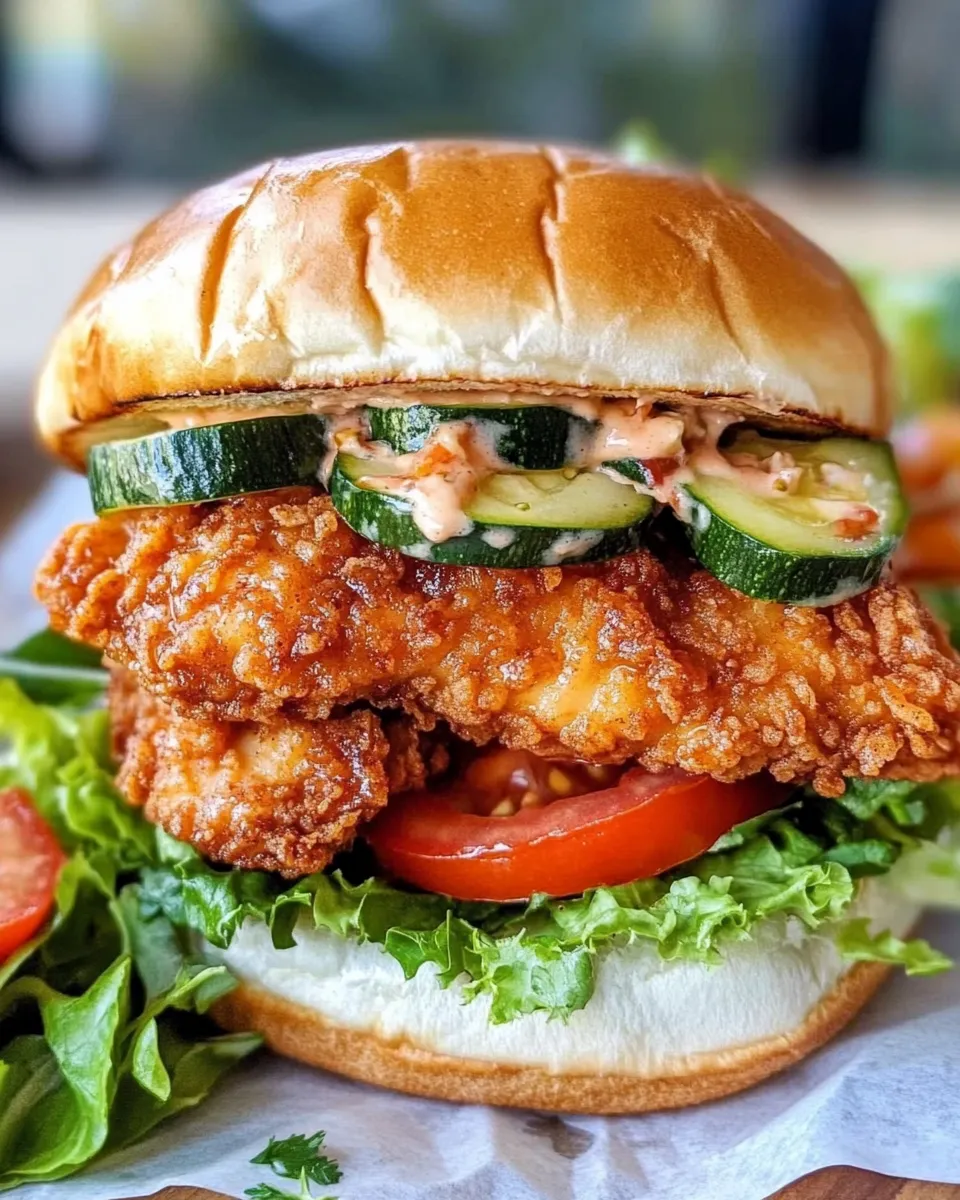 Delicious Zucchini Relish & Fried Chicken Sandwich dish photo
