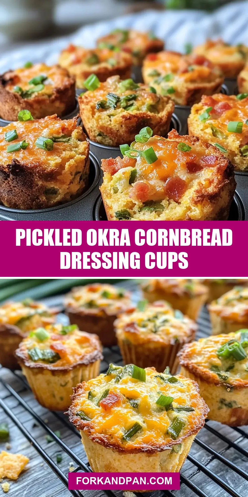 Easy Pickled Okra Cornbread Dressing Cups Recipe