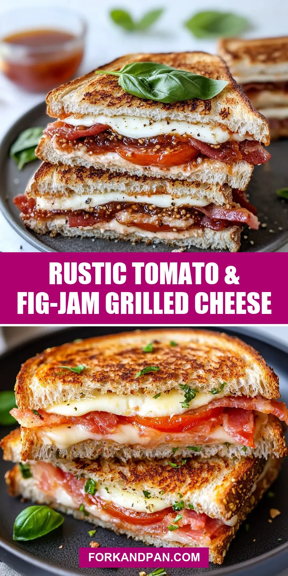 Rustic Tomato & Fig-Jam Grilled Cheese (Amazing & Delicious)
