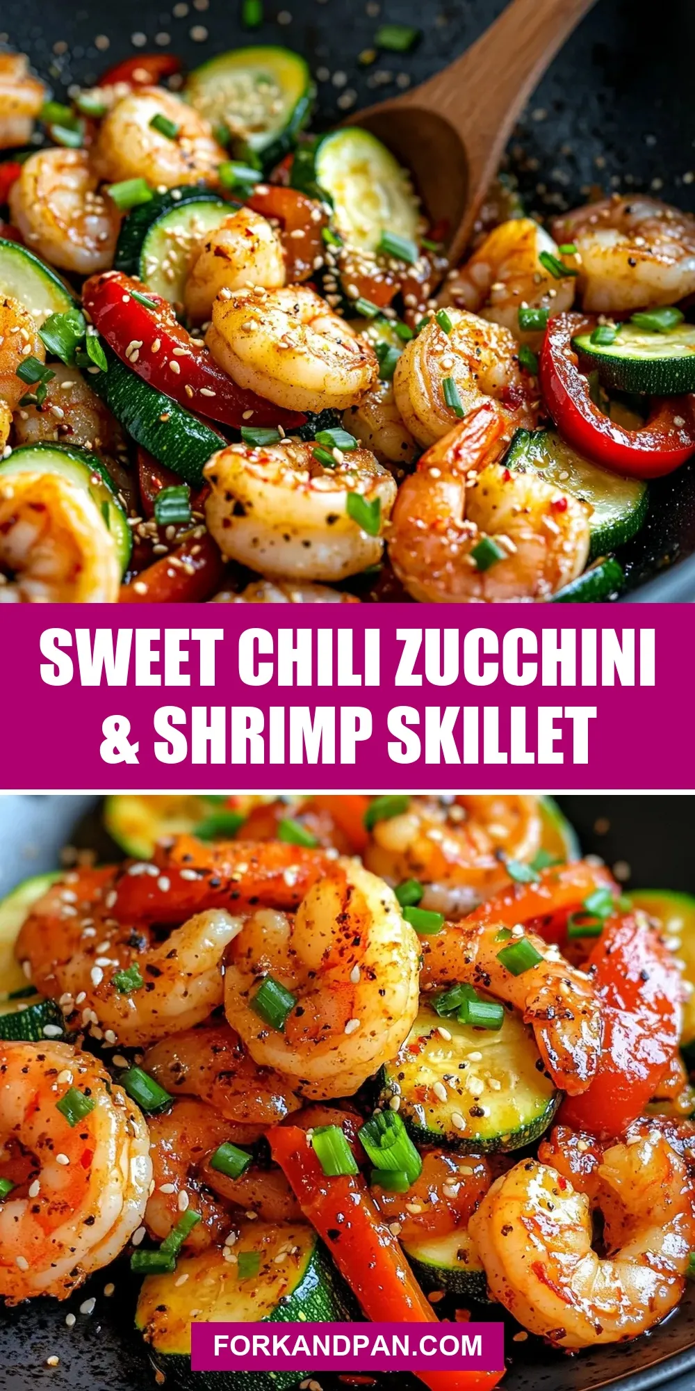 Savory Sweet Chili Zucchini & Shrimp Skillet