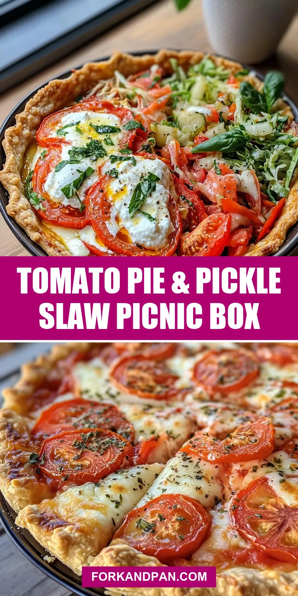 Healthy Tomato Pie & Pickle Slaw Picnic Box